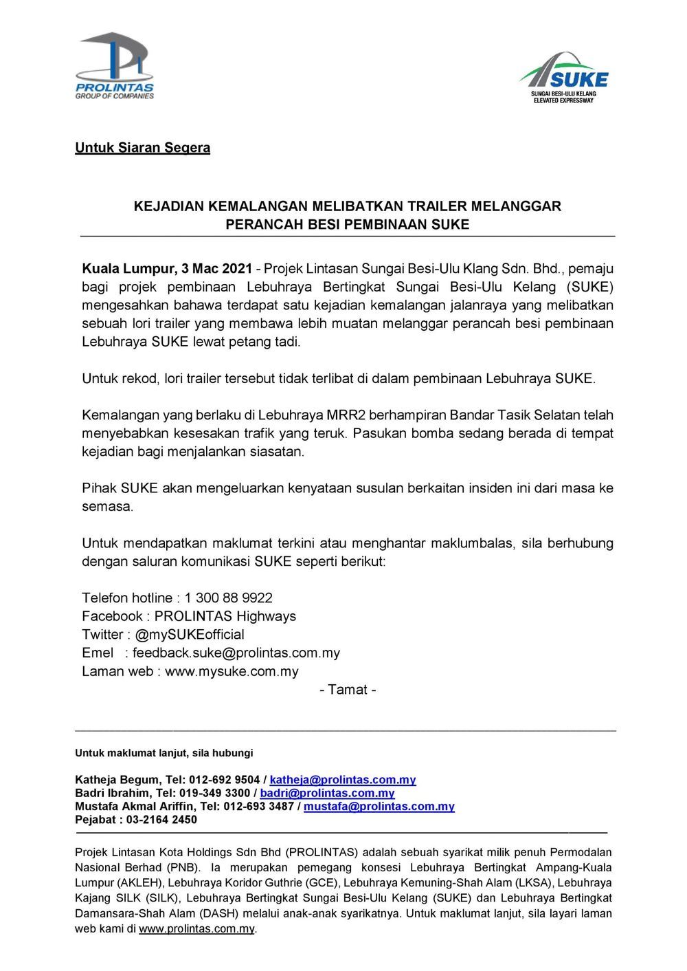 Kemalangan Maut Di Lebuh Raya Suke Pemandu Treler Positif Dadah Bawa Lebih Muatan Pada Waktu Puncak Insights Carlist My