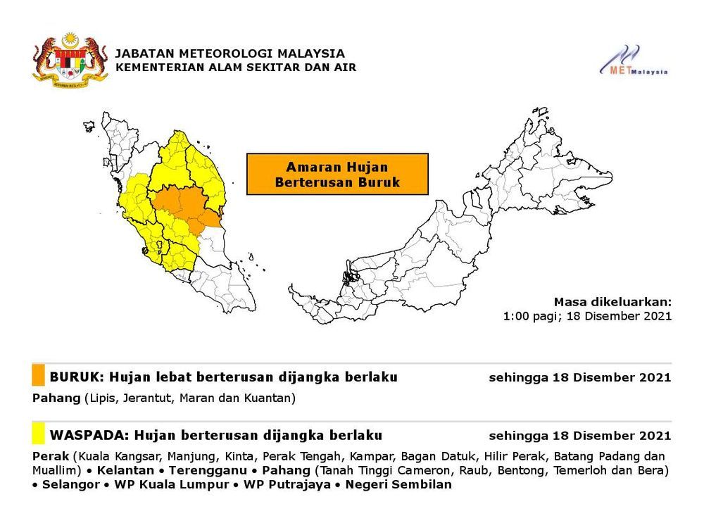 Malaysia kaji cuaca Waspada, Jabatan
