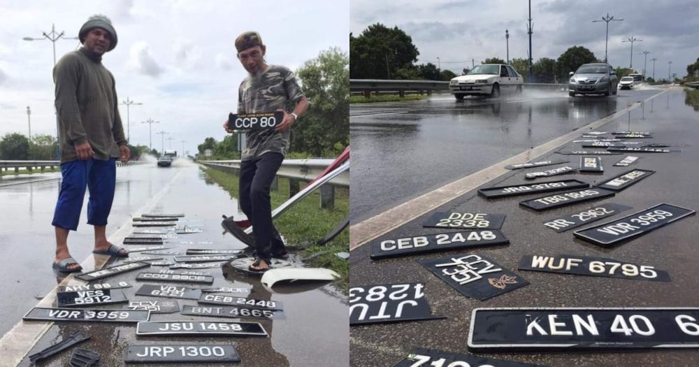 nombor plat kereta,tercabut,banjir