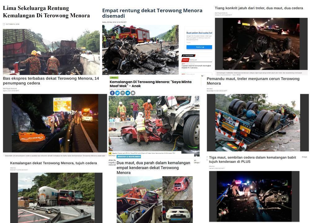 kemalangan maut,terowong menora,PLUS