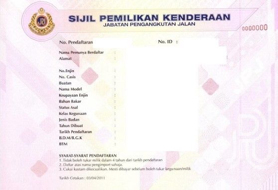 Contoh Mengisi Borang Tukar Hak Milik Kenderaan - Jpj ...