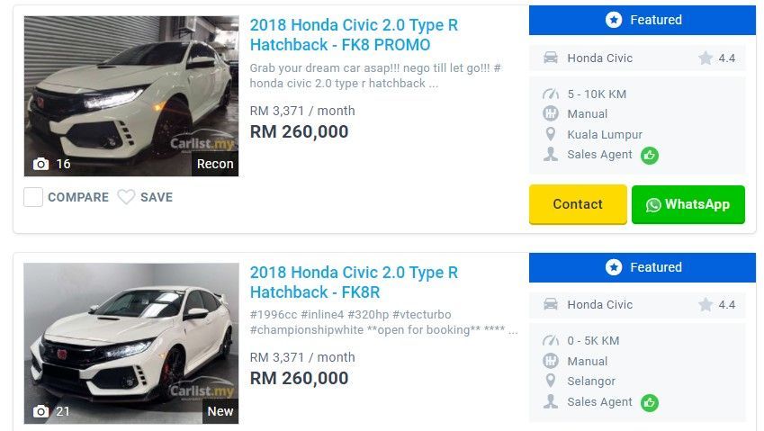 Can I Buy A Honda Civic Type R Fk8 With Rm5 000 Gaji Buying Guides Carlist My