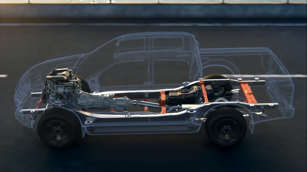 Ladder chassis pada D-Max kini lebih kuat dan tahan lasak.