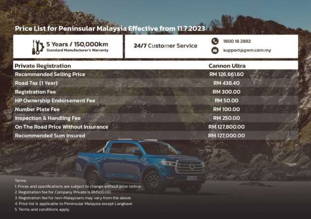 2023 gwm cannon pickup truck price malaysia ultra
