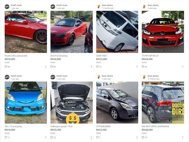 kereta piang stolen cars malaysia