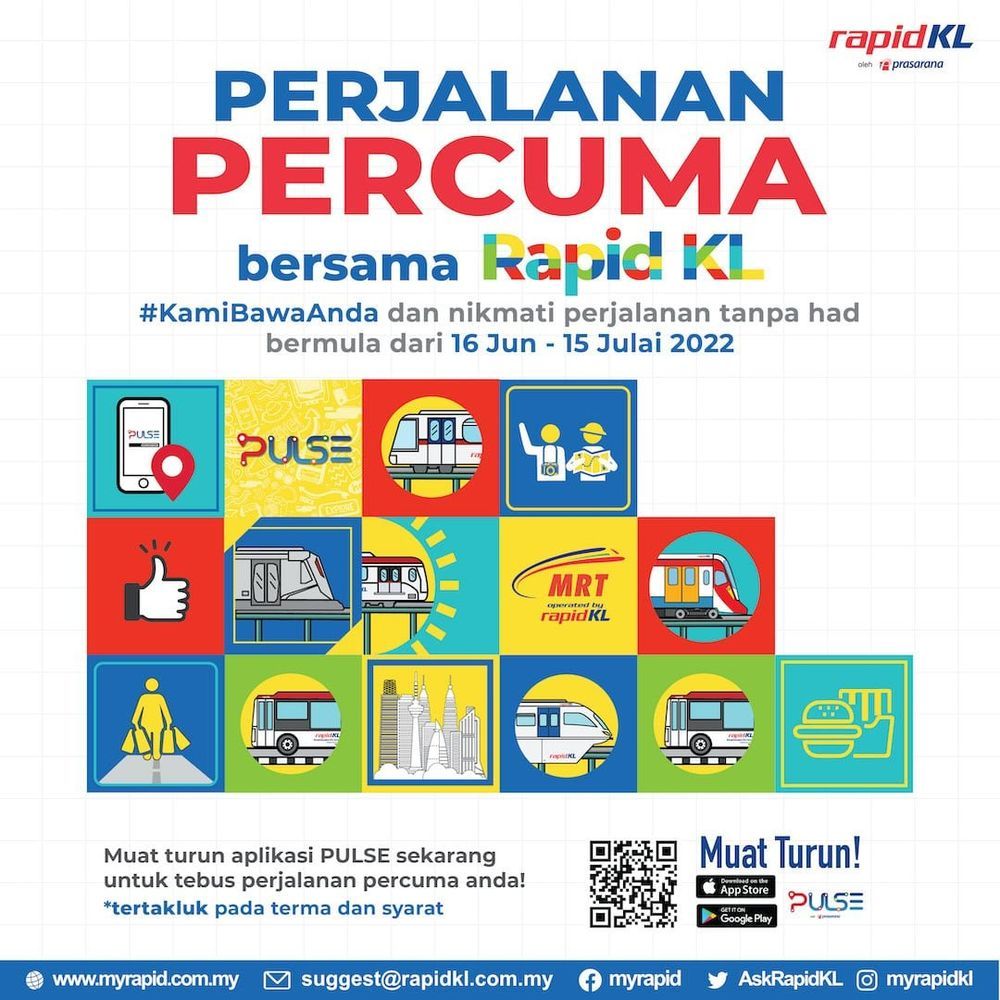 perjalanan percuma,tambang percuma rapid kl