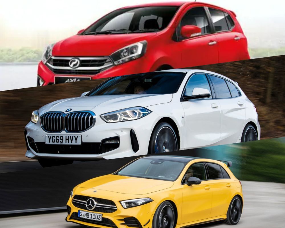 Perodua Axia, Mercedes-Benz A-Class, BMW 1-Series