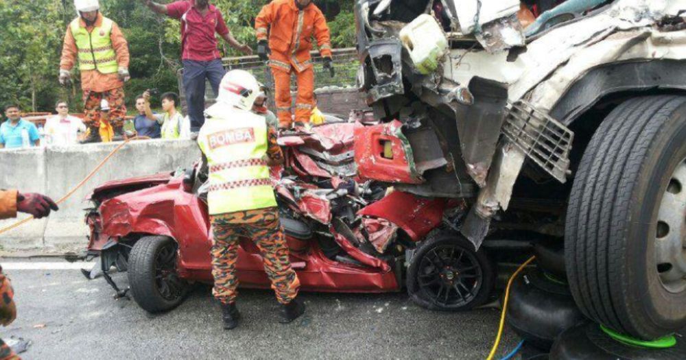 kemalangan maut,lori,kereta,proton saga
