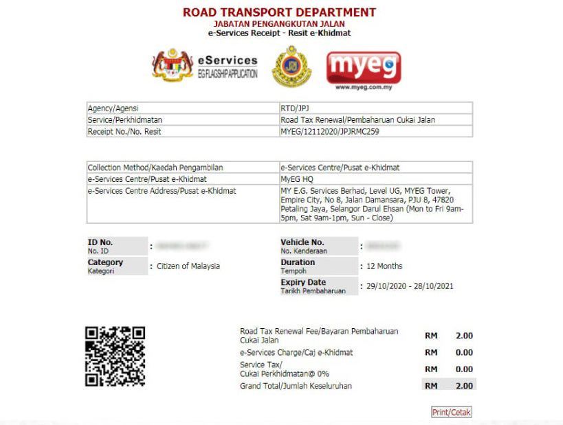 Renew road tax at post office malaysia 2021