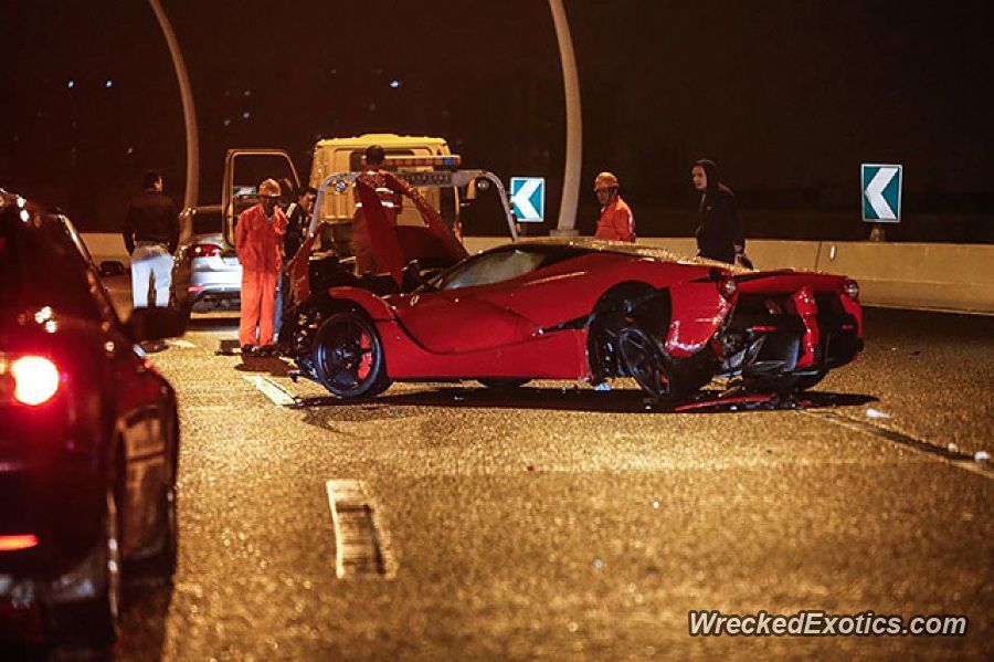 Ferrari worth £500,000 wrecked after driver lost control and