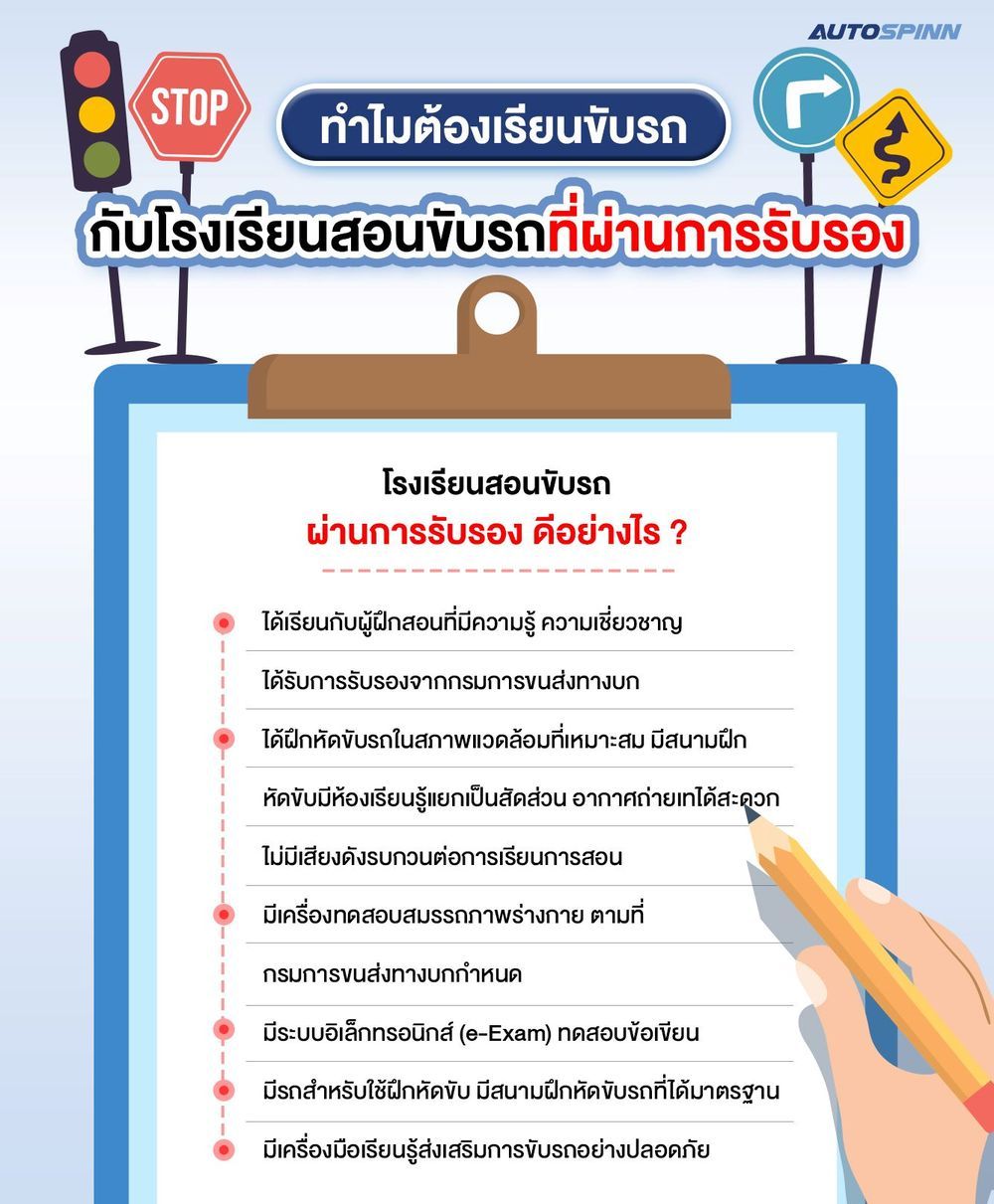 ทำไมต้องเรียนขับรถกับโรงเรียนสอนขับรถที่ผ่านการรับรอง