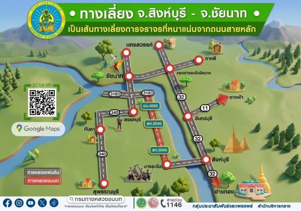 เส้นทางเลี่ยงการจราจรจังหวัดสิงห์บุรี - จังหวัดชัยนาท