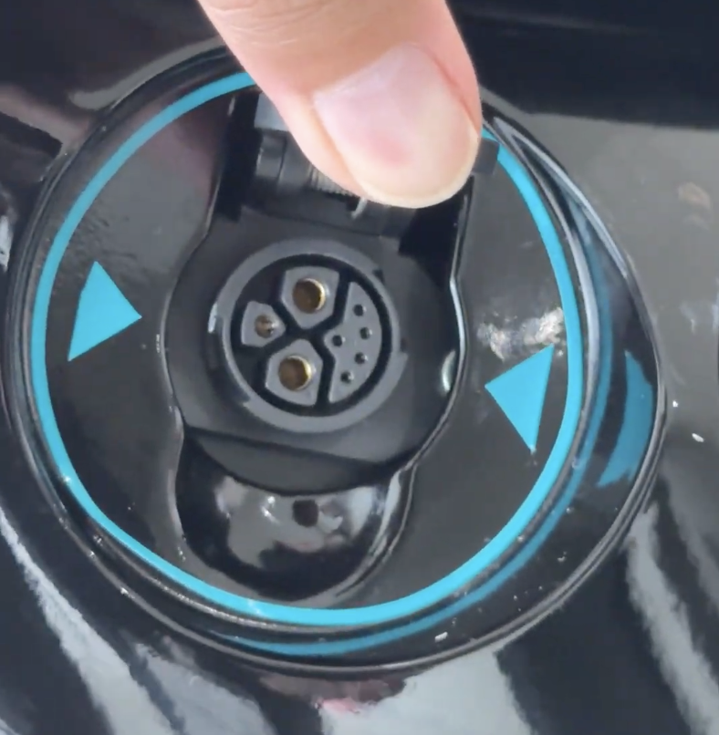 Yamaha MT-09 PHEV Charging port