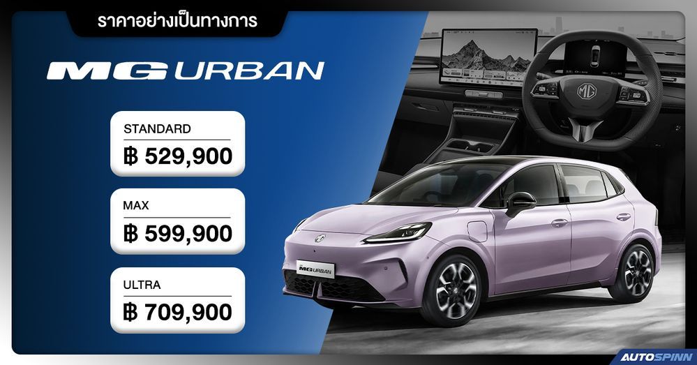 ราคาอย่างเป็นทางการ MG URBAN