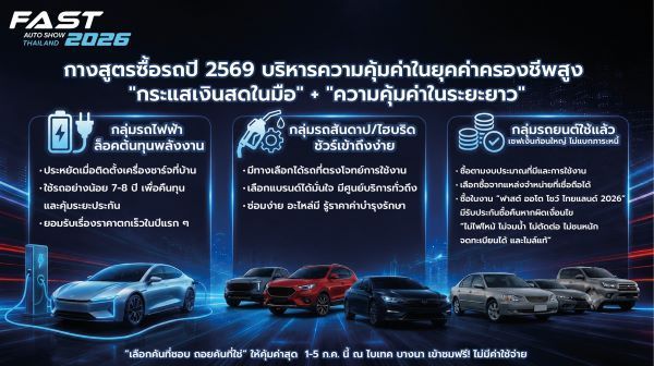 ส่องสูตรลับกูรู FAST Auto Show 2026 ซื้อรถปี 69 ยังไงให้คุ้มสุดในยุคนี้ 1