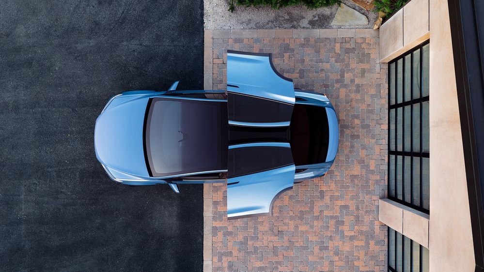 Tesla Model X 2025 Door open top view