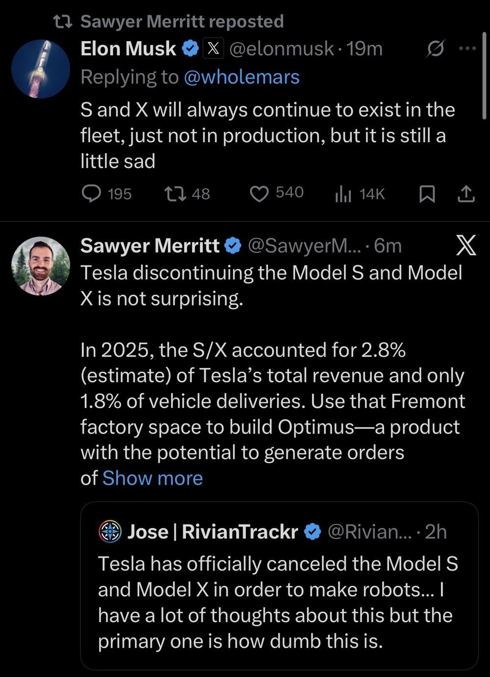 Stop production Tesla Model S X