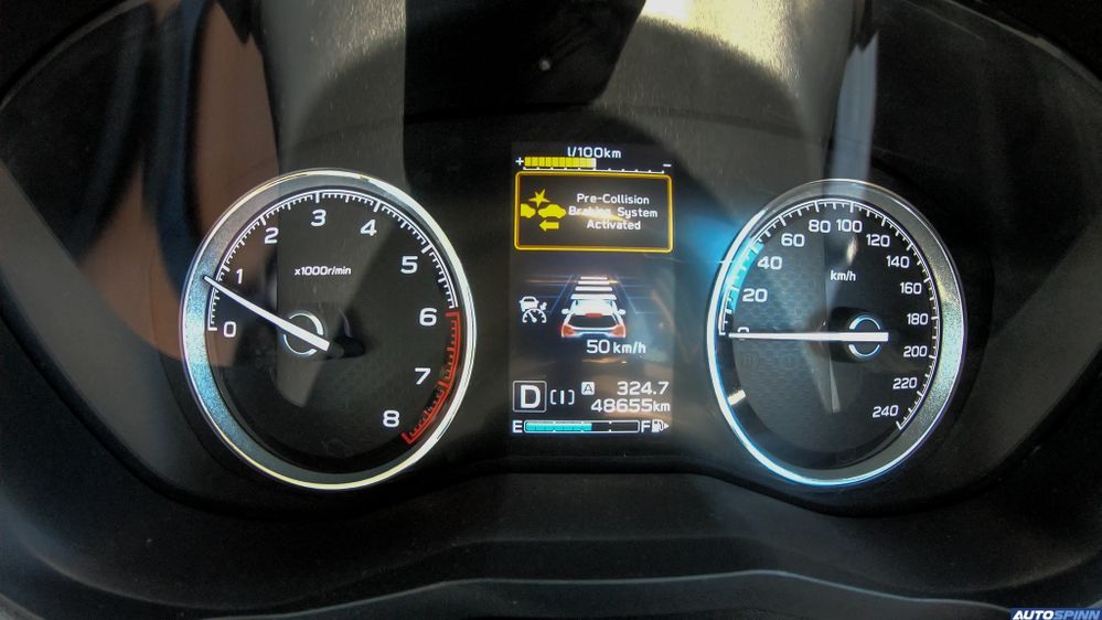 Subaru Pre Collision Brake System Activated