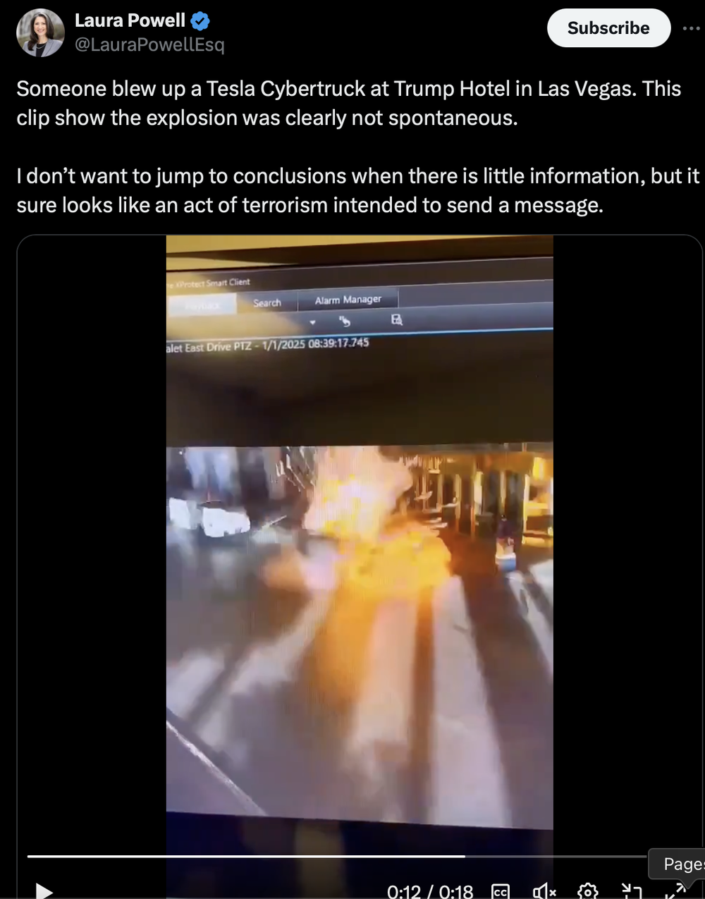 Tesla Cybertruck Explosion