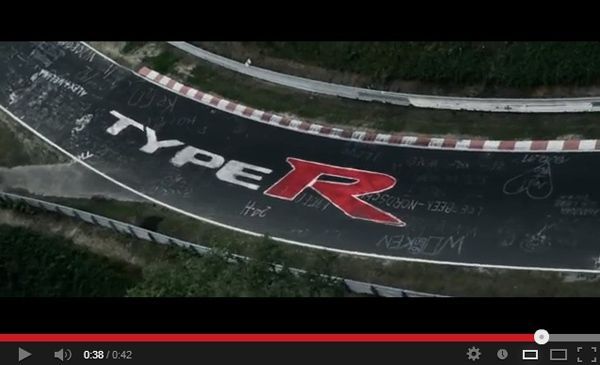 ชมวีดีโอทีเซอร์แบบไม่เห็นตัวรถ 2015 Honda Civic Type R ในสนามเนอร์เบิร์กริง