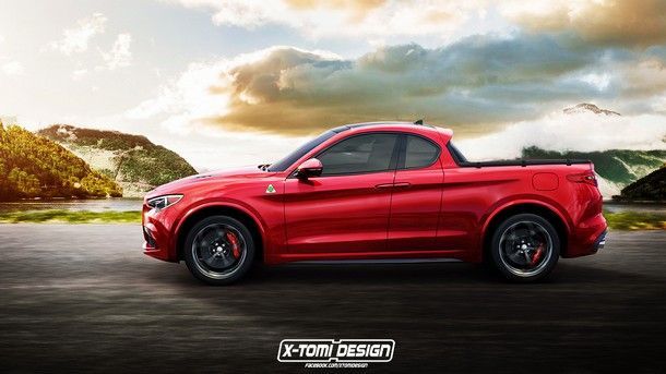Alfa Romeo ตามเทรนด์เผยภาพออกแบบ Stelvio ในเวอร์ชั่นรถปิกอัพ