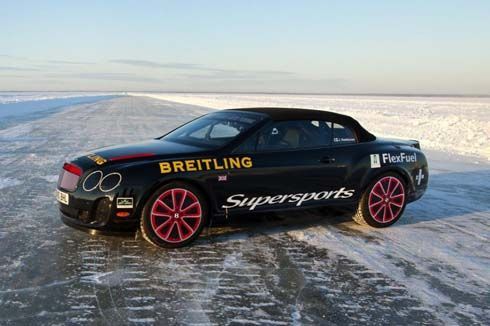Bentley Continental Supersports Convertible ทำลายสถิติโลกบนน้ำแข็งที่ทะเลบอลติค