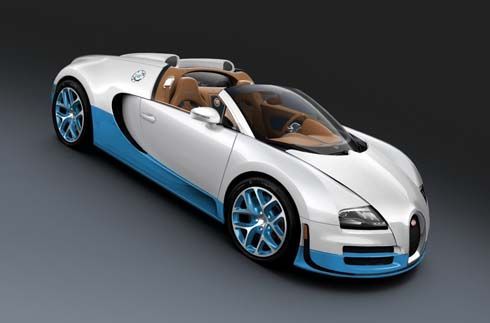 Bugatti Veyron 16.4 Grand Sport Vitesse SE รุ่นพิเศษสีขาวสลับฟ้ารำลึกถึงรถแข่ง