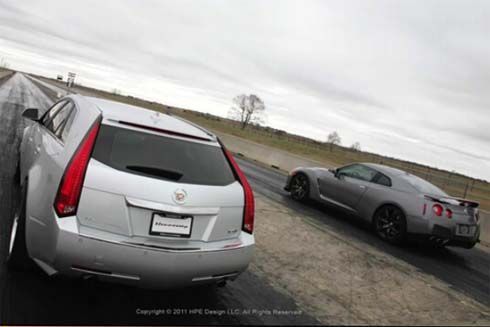 Cadillac CTS-V Sport Wagon ขอดวล Nissan GT-R ต่อด้วย Porsche 911 Turbo