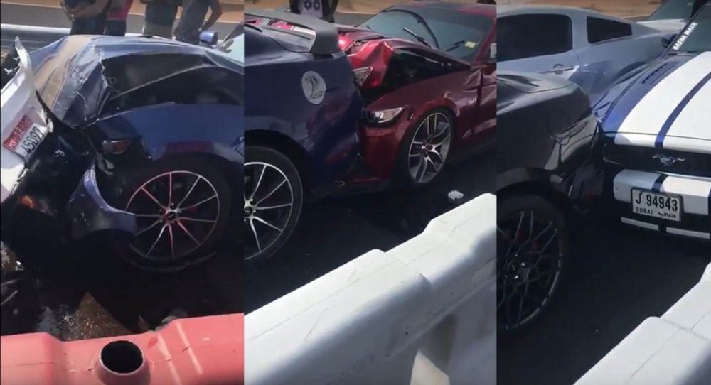 พวกพี่เหงาหรอ! เมื่อ Ford Mustang ชนกันหกคันรวด
