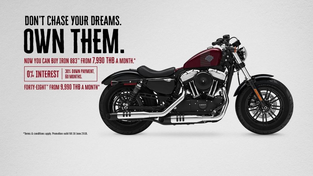 Harley-Davidson จัดโปรดอกเบี้ย 0% นาน 60 เดือน ให้คุณเป็นเจ้าของได้ง่ายยิ่งขึ้น