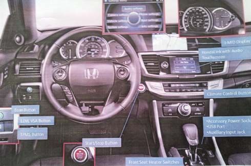 Honda Accord รุ่นปี 2013 หลุดภาพสปายช็อตแรกของภายในห้องโดยสาร