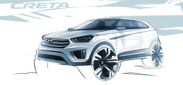 เปิดภาพสเก็ตช์แรก Hyundai Creta รถเอสยูวีรุ่นเล็ก