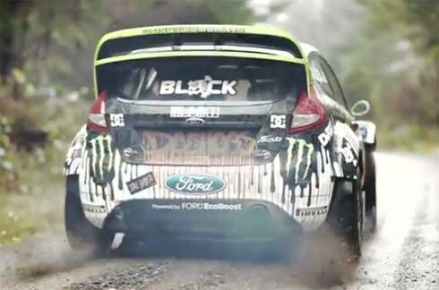 Ken Block บึ่ง H.F.H.V. Ford Fiesta ตระกรุยดิน ในฉากของ Twin Peaks Series