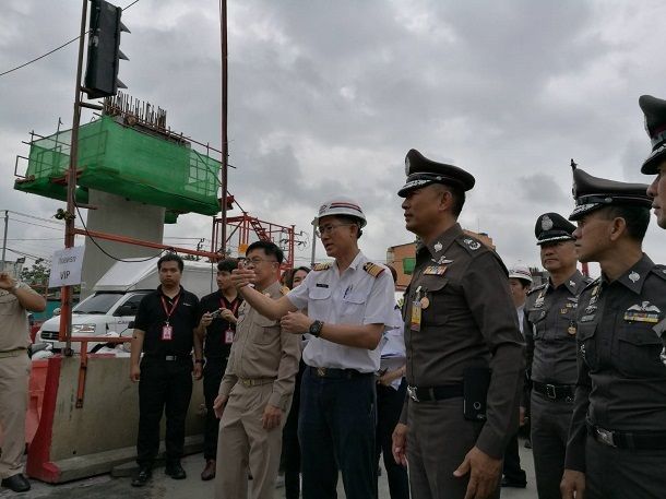 จัดจราจรเบี่ยงแยกบางพลัด-แยกไฟฉาย สร้างรถไฟฟ้าสีน้ำเงินส่วนต่อขยาย