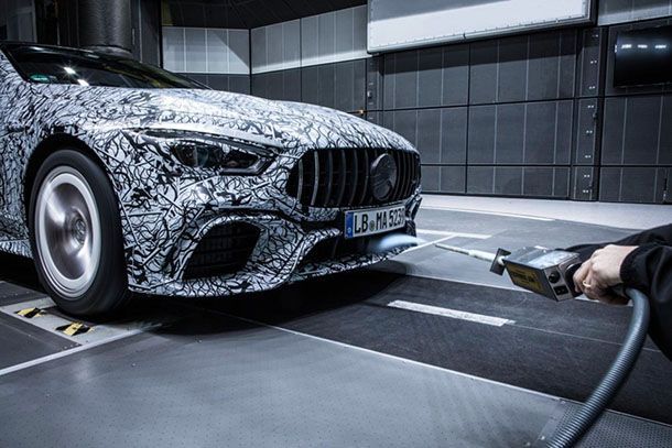 ชมความโค้งมน Mercedes-AMG GT4 ทดสอบในอุโมงค์ลมก่อนเปิดตัว