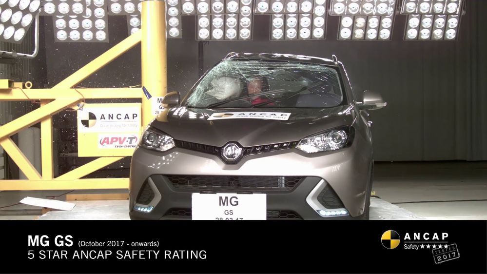 MG GS ผ่านการทดสอบมาตรฐานความปลอดภัย 5 ดาวจาก ANCAP