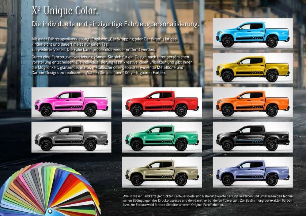 ชอบสีไหนก็เลือกเลย 100 สีให้เลือกจาก X² Package สำหรับรถกระบะ Mercedes-Benz X-Class