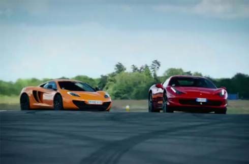 Top Gear พิสูจน์ McLaren MP4-12C ทำเวลาต่อรอบได้ดีกว่า Ferrari 458 Italia