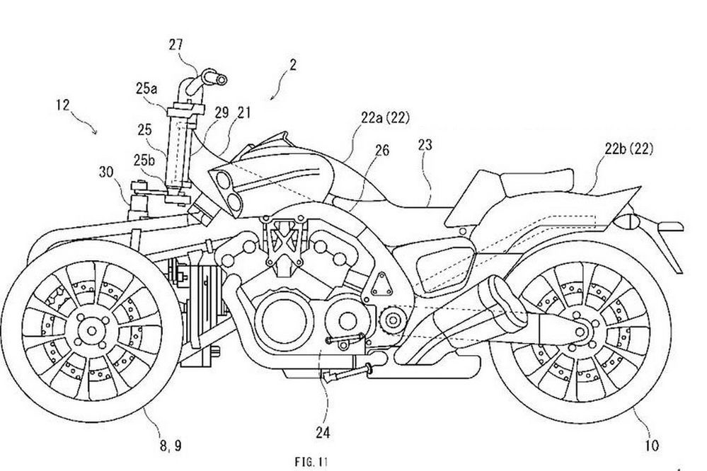 Yamaha ต่อยอดรถ 3 ล้อไม่หยุด ซุ่มพัฒนา Vmax ครุยเซอร์ 3 ล้อ