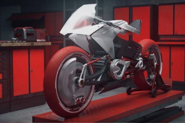 นักศึกษาปั้น CGI ของ Bimota EB1 Concept รถจักรยานยนต์ไฟฟ้าสวิงอาร์มคู่หน้า-หลัง