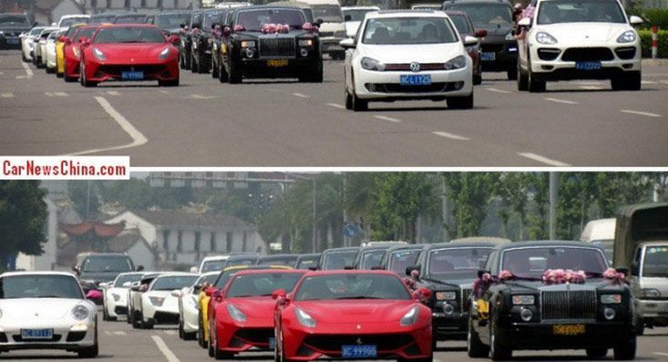 ลองมาชมขบวนรถงานแต่ง ที่จีนกัน สุดอลังด้วย Supercar และ Luxury Car กว่า 25 คัน