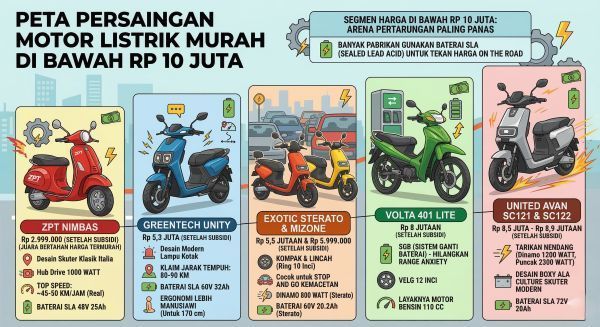 Pilihan Motor Listrik di Bawah 10 Juta