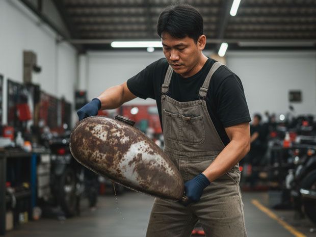 cairan pembersih karat tangki motor 