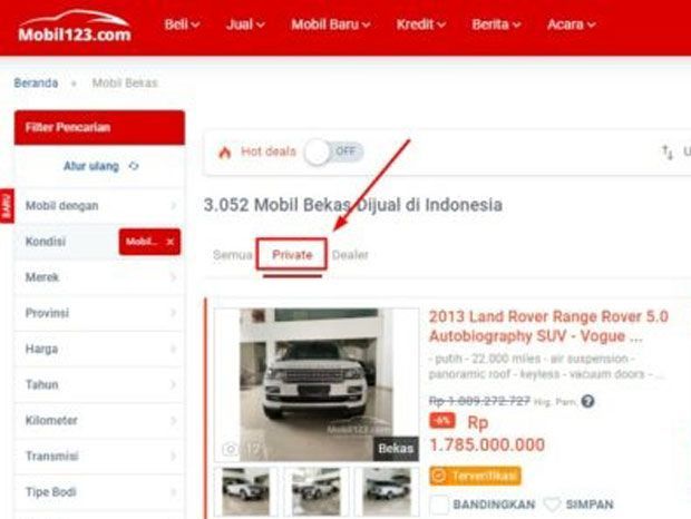 simulasi kredit mobil bekas lewat i-Applicator di Mobil123.com