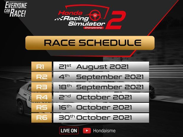 jadwal Honda Racing Simulator Championship 2021