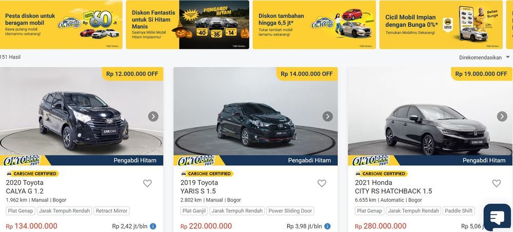 mobil bekas carsome hitam