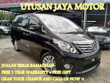 2013 Toyota Alphard S Spec 2.4cc (A) Black 2PDoor Vacuum Boot ** Harga Jualan Ramadhan ** Free 1 Year Warranty + Free Gift ** High Loan Low Interest