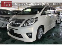 2012 Toyota Alphard 2.4 SC (COOL BOX) (PILOT SEATS) (4 ELECTRIC SEATS) (DRIVER MEMORY) (DVD PLAYER) (ROOF MONITOR) (REVERSE CAMERA) (PUSH START)