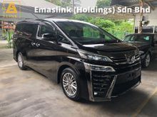 2018 Toyota Vellfire 2.5 ZA Full Spec Original 360 Camera JBL Theater Digital Inner Mirror Sun Roof Power Boot Blind Spot Pre Crash Lane Assist Unreg