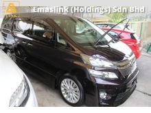 2013 Toyota Vellfire 2.4 Z Keyless Push Start 2 Power Doors UNREG GST INCLUSIVE PRICE